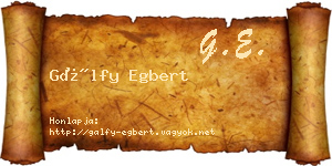 Gálfy Egbert névjegykártya
